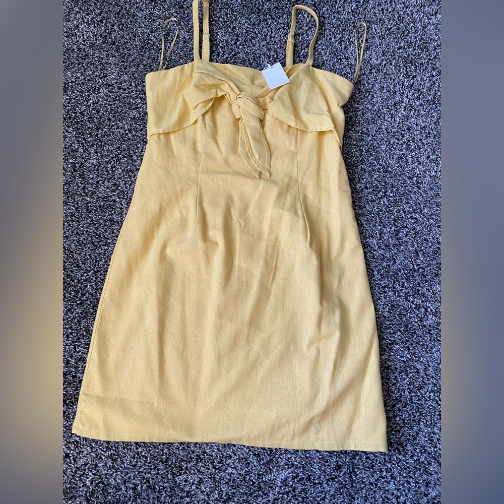 Yellow Dress with Bow Detail